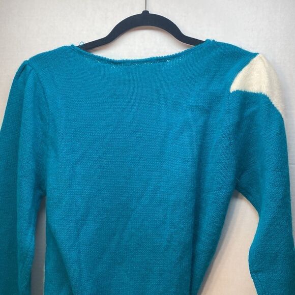 Vintage John Richard S Sweater Dress With Angora accent Puff Sleaves - Picture 5 of 7